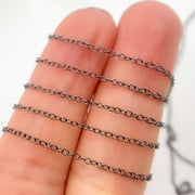 Black Rhodium Sterling Silver Smooth Cable Chain